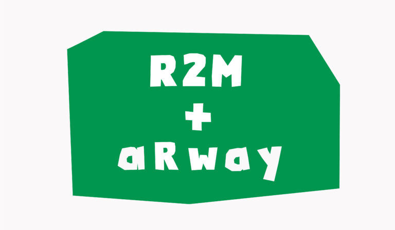 Bild med texten R2M + aRway
