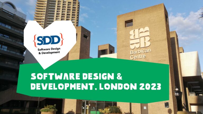 Ingången till Software Design & Development, London 2023